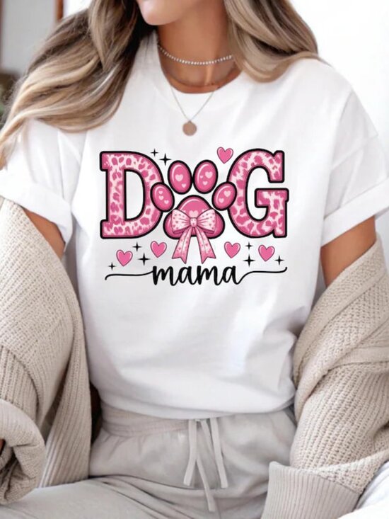 Tops - Dog Mama Shirt, Cute Dog Mom Gift, Paw Tee